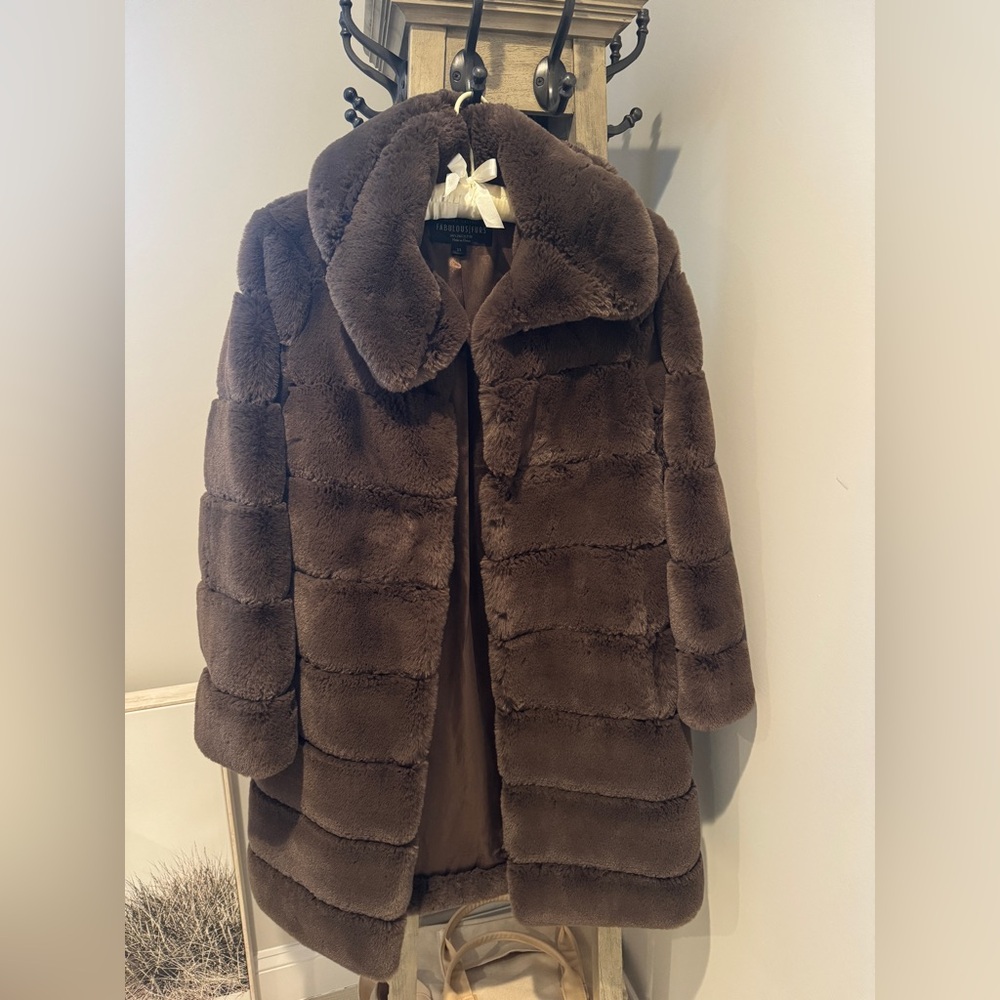 Fabulous Furs Chocolate Faux Fur Jacket